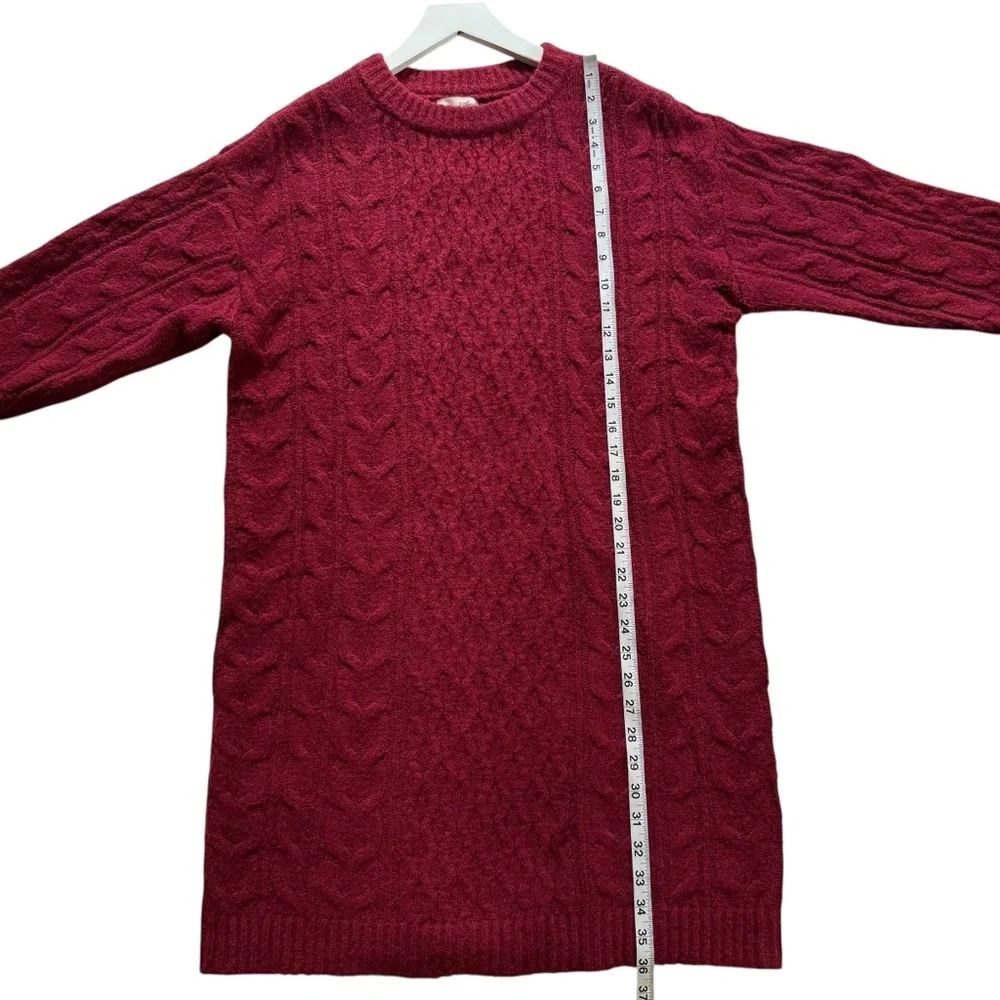 NWT Universal Thread Long Sleeve Cable Knit Mini Maroon Sweater Dress Size Small - Picture 9 of 12